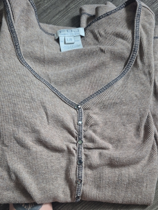 French Dressing Tops - French Dressing 100% Cotton Gem Button Henley
